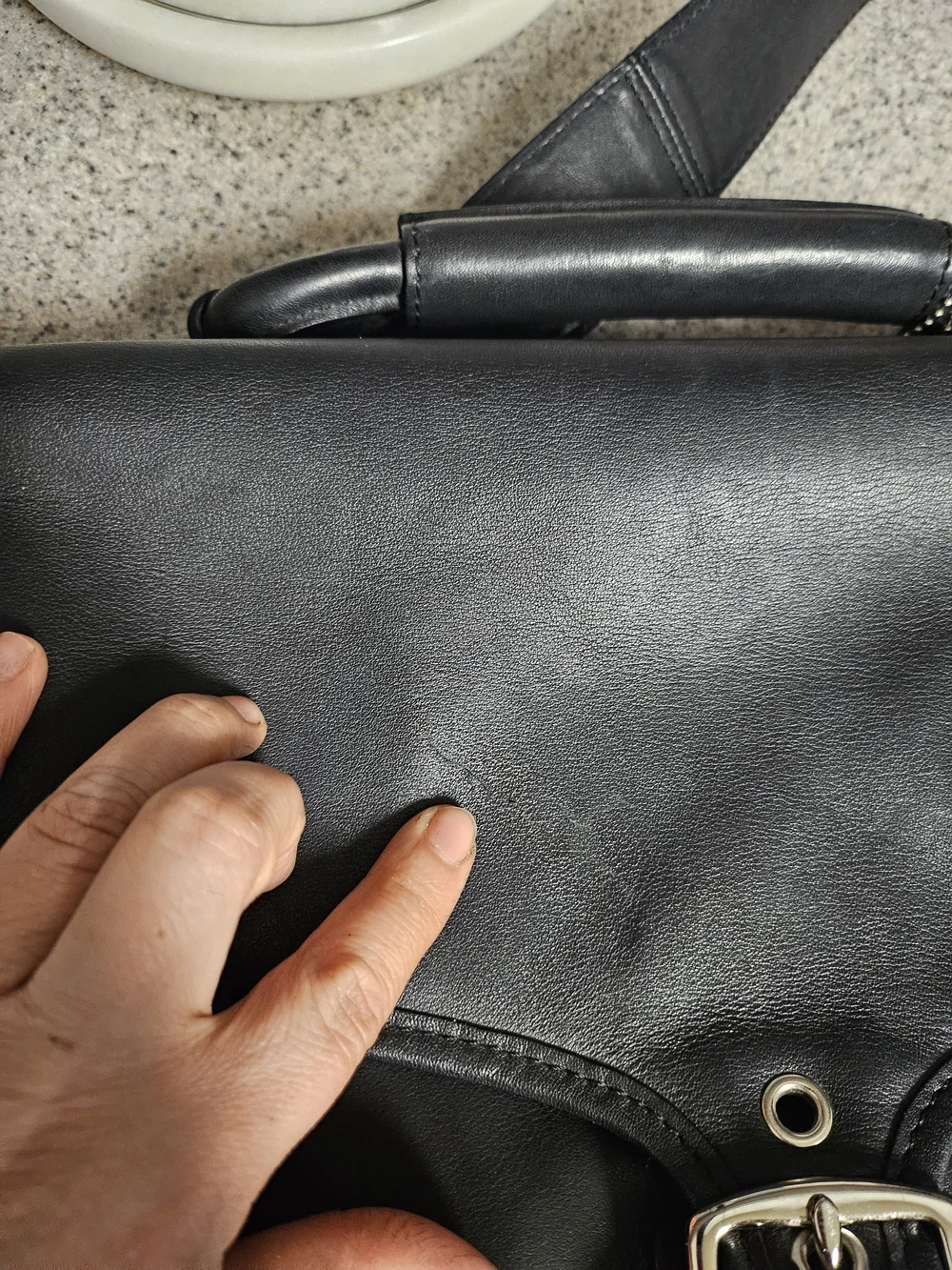 Vtg Coach Briefcase H23-5238 Black Leather Buckle Laptop Bag Clean